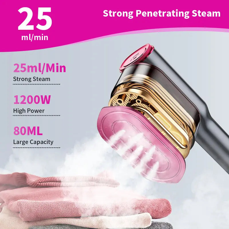 Dr.Flash Garment Steamer for Clothes, Portable Travel Clothing Steamer Iron, 7 Mode with LED Display, 15S Fast Heating, 90° Swivel Handle, New Year Gift Tiktokshopbacktoschool