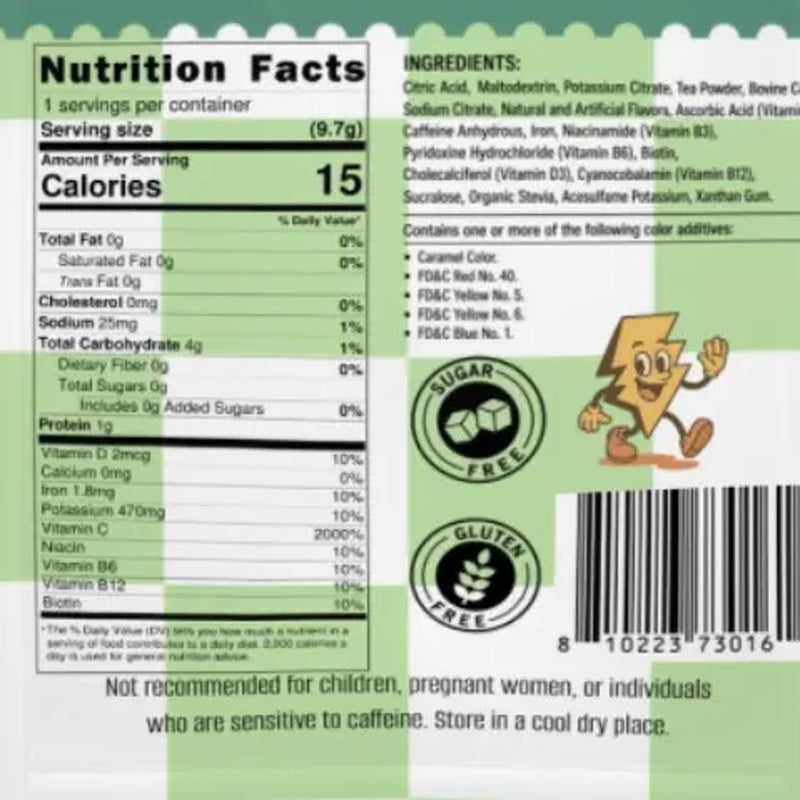 Loaded Tea – Single Packet | 32Oz Caffeinated Flavored Hydration Powder Beverage Mix | Made in USA | Easy to Mix