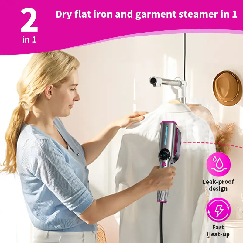 Dr.Flash Garment Steamer for Clothes, Portable Travel Clothing Steamer Iron, 7 Mode with LED Display, 15S Fast Heating, 90° Swivel Handle, New Year Gift Tiktokshopbacktoschool