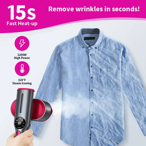 Dr.Flash Garment Steamer for Clothes, Portable Travel Clothing Steamer Iron, 7 Mode with LED Display, 15S Fast Heating, 90° Swivel Handle, New Year Gift Tiktokshopbacktoschool