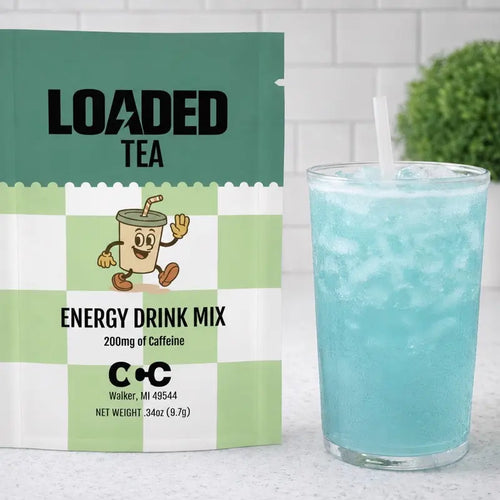 Loaded Tea – Single Packet | 32Oz Caffeinated Flavored Hydration Powder Beverage Mix | Made in USA | Easy to Mix